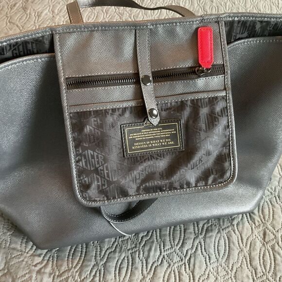 Kurt Geiger Richmond Shopper Gray Leather Tote Bag - Picture 9 of 9